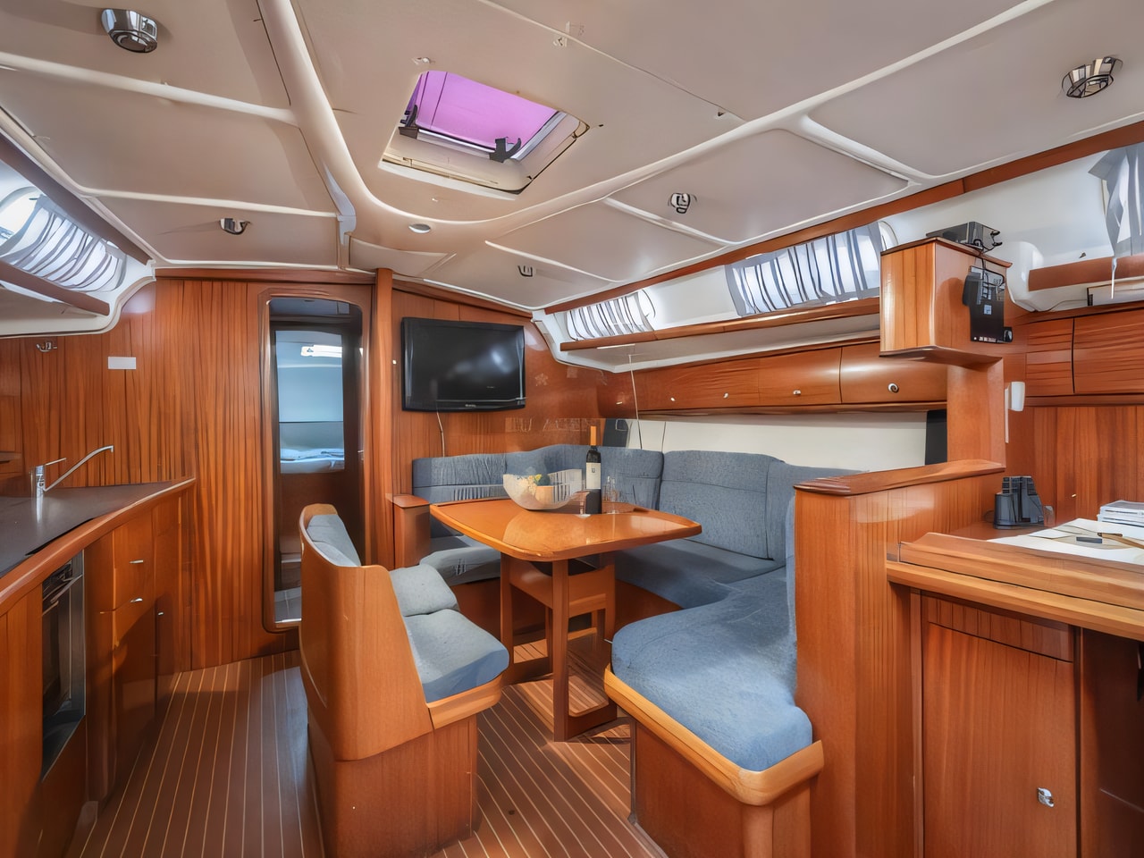 Layout of Bavaria 44 sail boat with 4 cabins Croatia yacht charter