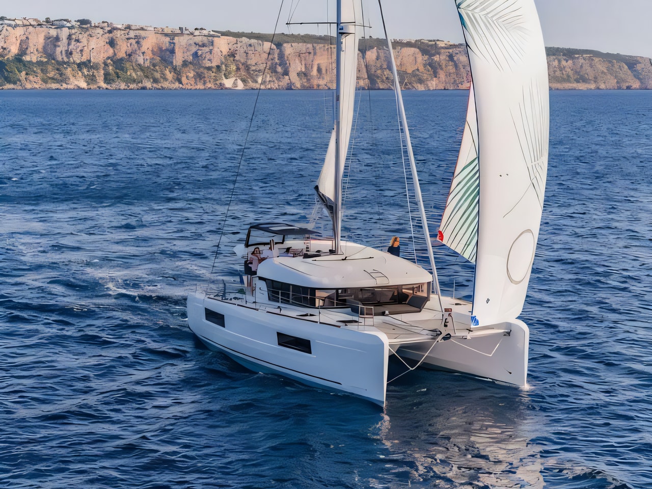 Exterior overview of Lagoon 40 catamaran for charter from Zaton Sibenski in the Sibenik sailing area Croatia