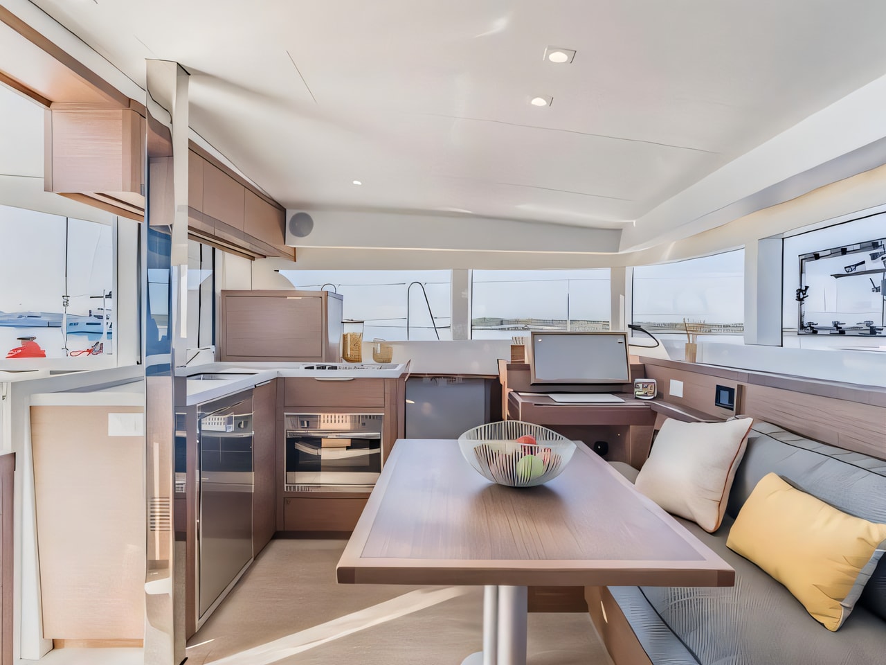 Layout of Lagoon 40 catamaran with 6 cabins Croatia yacht charter