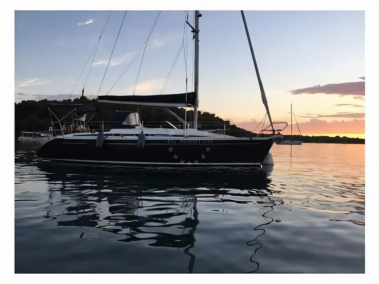 Exterior overview of Elan 340 sail boat for charter from Sukosan Marina Dalmacija in the Zadar sailing area Croatia