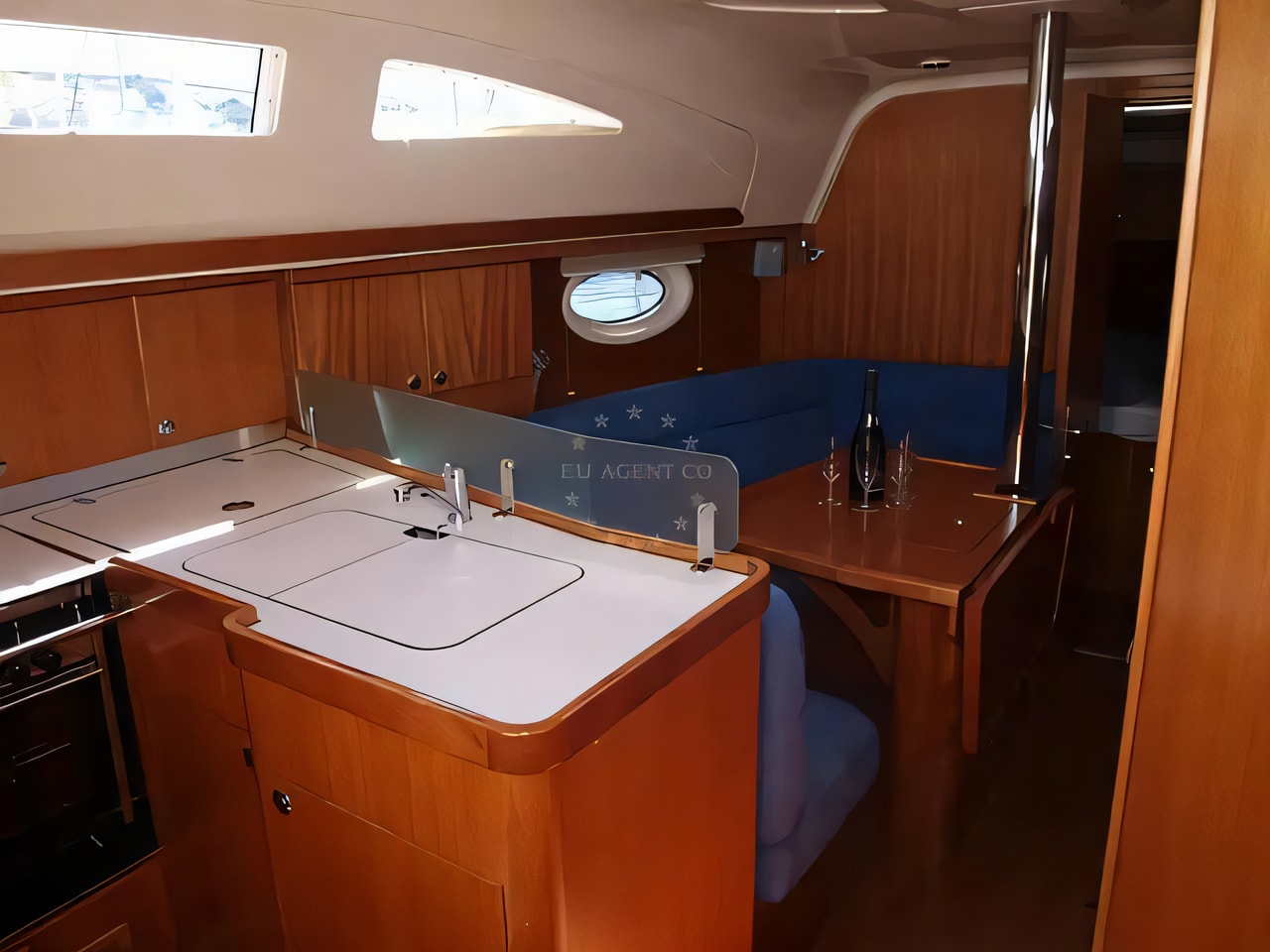 Layout of Elan 340 sail boat with 2 cabins Croatia yacht charter