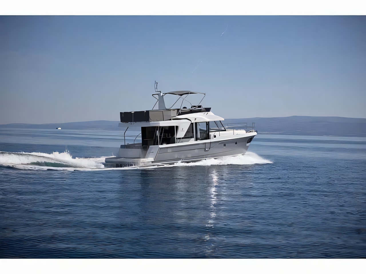 Exterior overview of Swift Trawler 41 motor boat for charter from Rogoznica Marina Frapa in the Sibenik sailing area Croatia