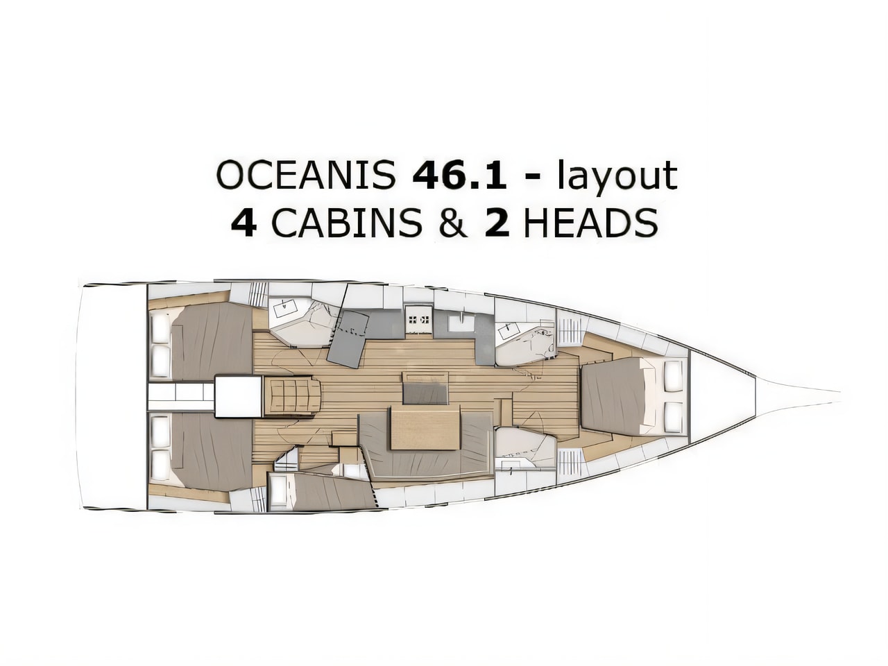 Interior of Oceanis 46.1 - owner's version sail boat with 4 cabins Croatia yacht charter