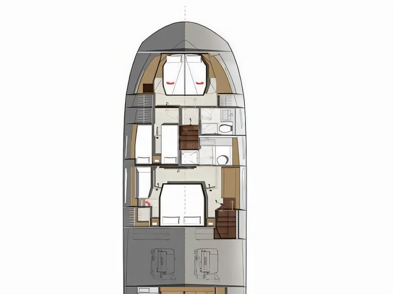 Interior of Prestige 520 Fly motoryacht with 3 cabins Croatia yacht charter