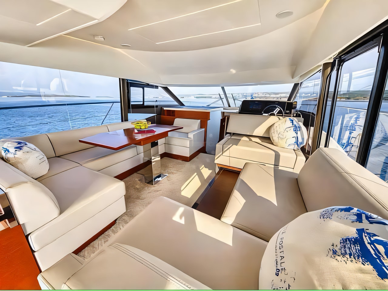 Layout of Prestige 520 Fly motoryacht with 3 cabins Croatia yacht charter