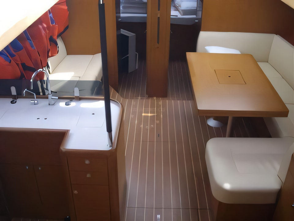 Interior of Jeanneau 53 sail boat with 6 cabins Croatia yacht charter