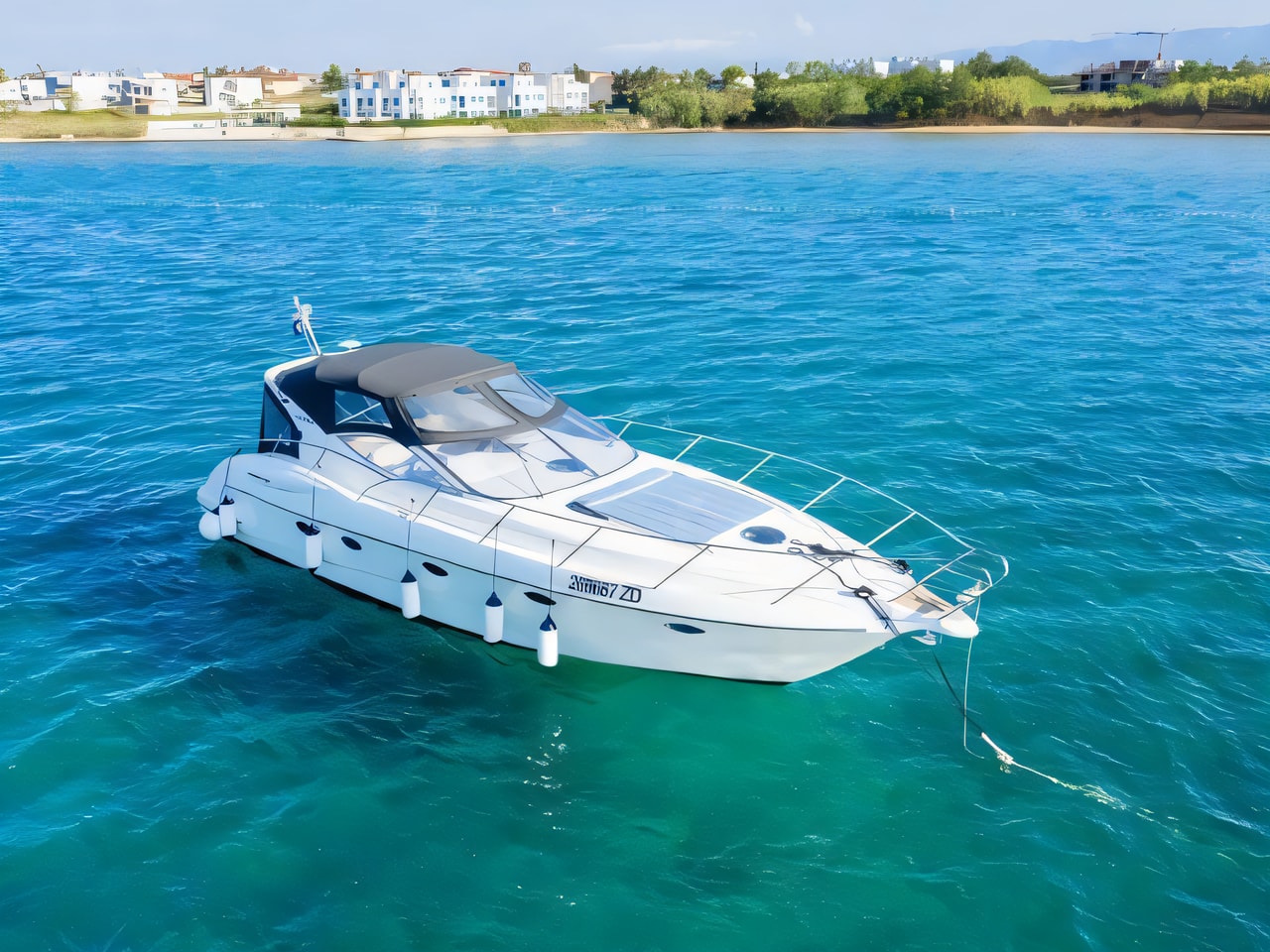 Exterior overview of Gobbi 425 SC motor boat for charter from Sukosan Marina Dalmacija in the Zadar sailing area Croatia