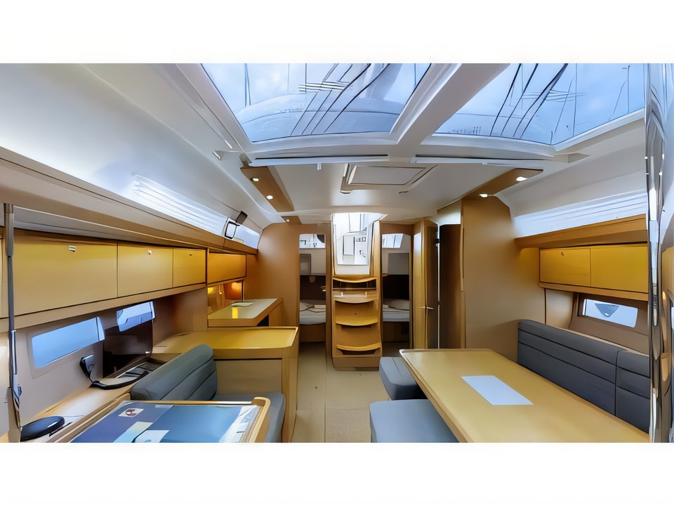 Interior of Dufour 410 Grand Large sail boat with 3 cabins Croatia yacht charter