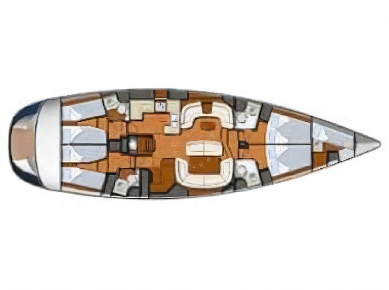 Interior of Sun Odyssey 54DS sail boat with 5 cabins Croatia yacht charter