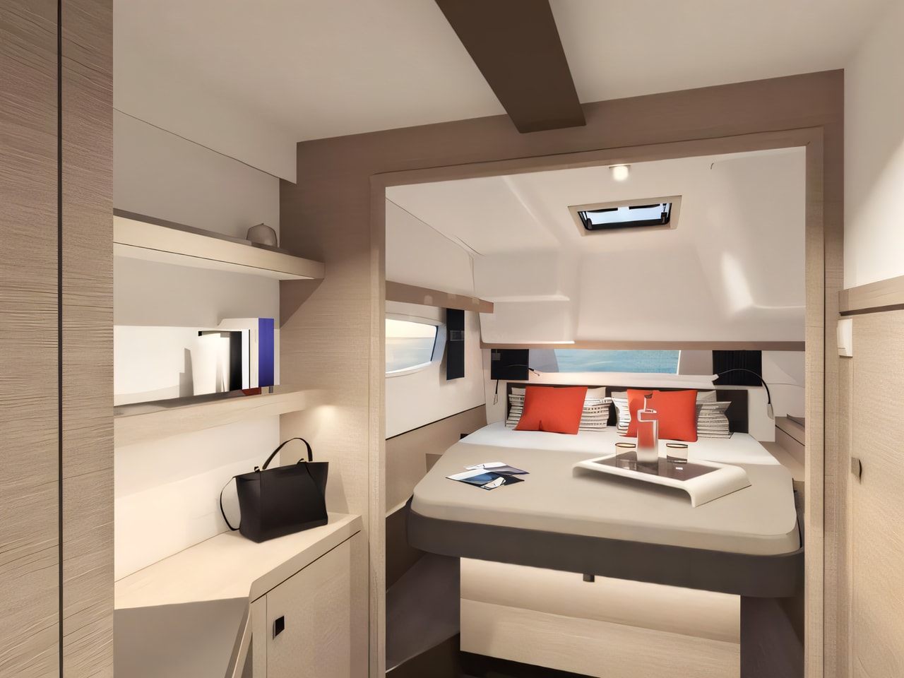 Layout of Isla 40 catamaran with 3 cabins Croatia yacht charter