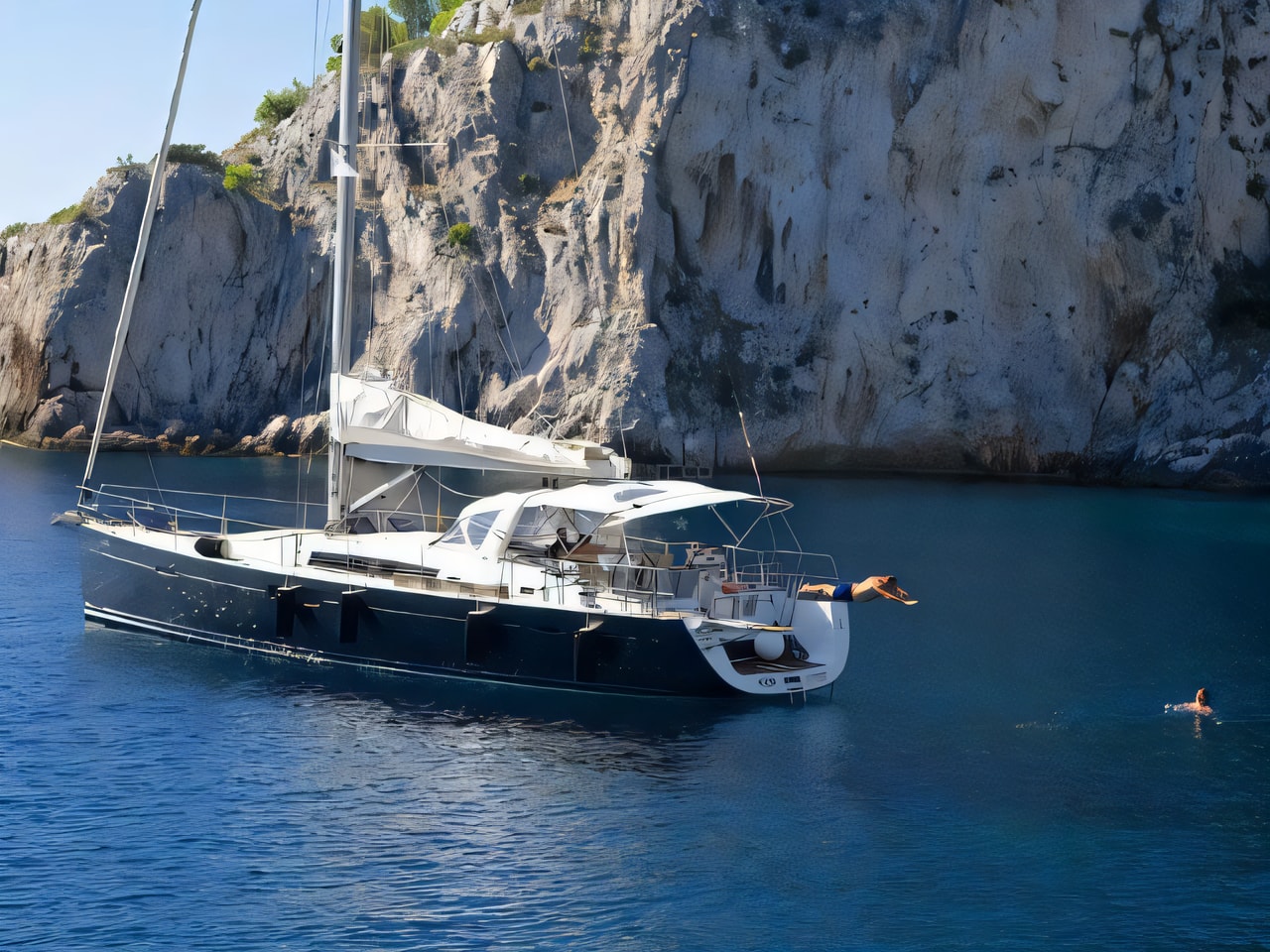 Exterior overview of Oceanis 58 sail boat for charter from Seget Donji Marina Baotic in the Split sailing area Croatia