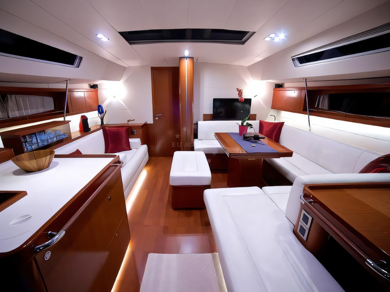 Interior of Oceanis 58 sail boat with 4 cabins Croatia yacht charter