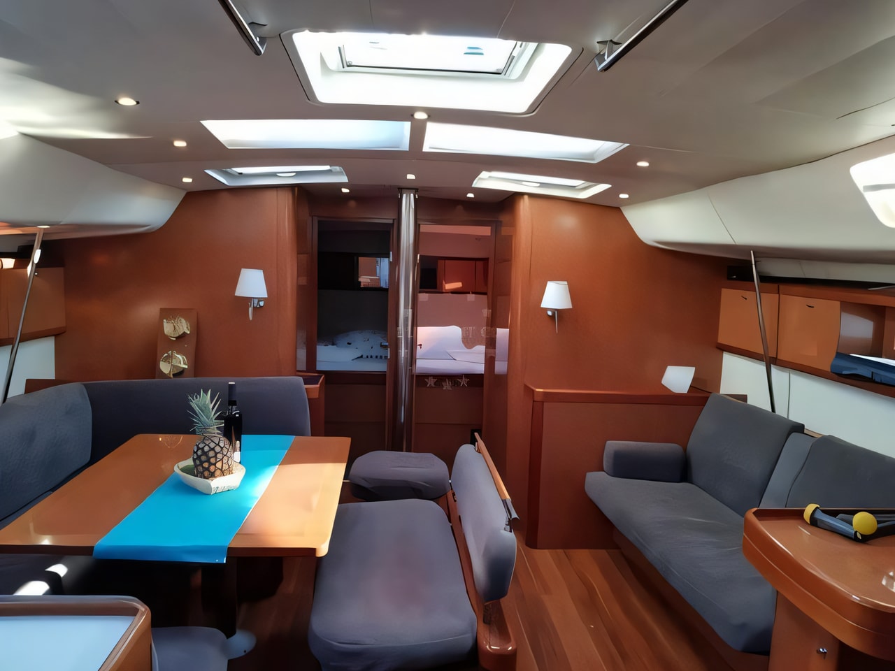 Layout of Beneteau 54 sail boat with 5 cabins Croatia yacht charter