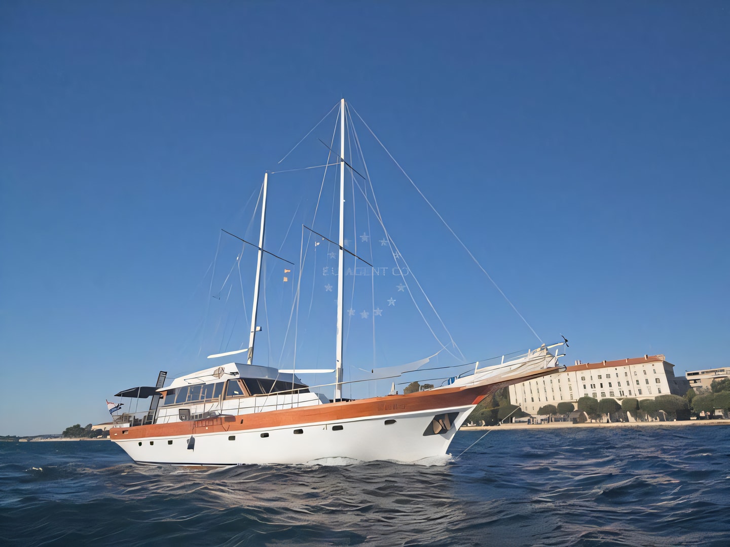 Exterior overview of Gulet gulet or cruiser for charter from Split Port in the Split sailing area Croatia