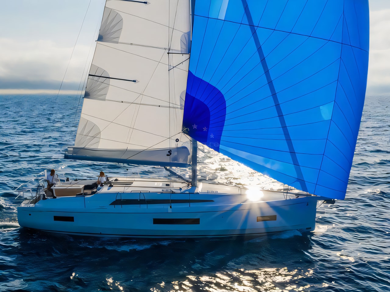 Exterior overview of Oceanis 40.1 sail boat for charter from Zadar Marina Borik in the Zadar sailing area Croatia