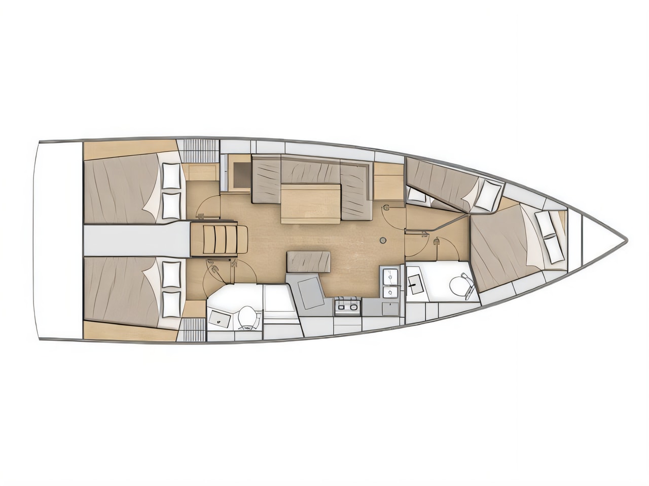 Interior of Oceanis 40.1 sail boat with 4 cabins Croatia yacht charter