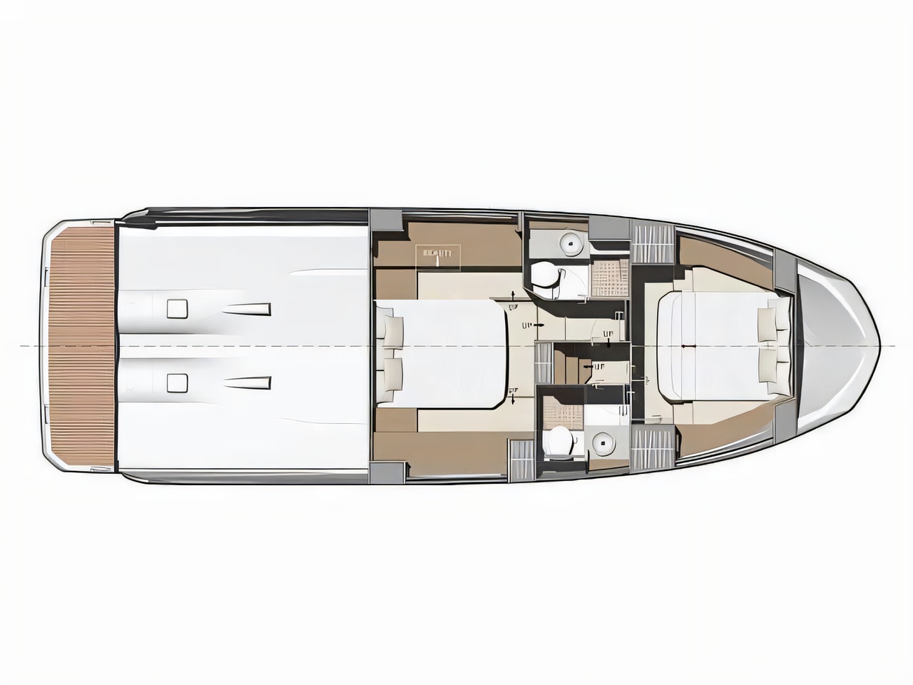 Interior of Prestige 420 Fly motor boat with 2 cabins Croatia yacht charter