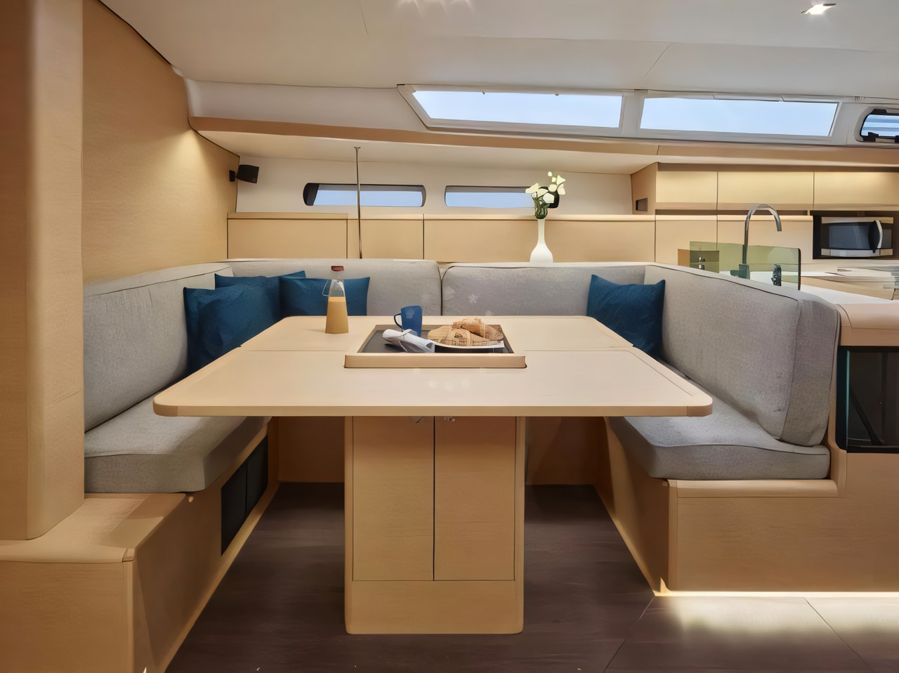 Layout of Sun Odyssey 449 sail boat with 4 cabins Croatia yacht charter