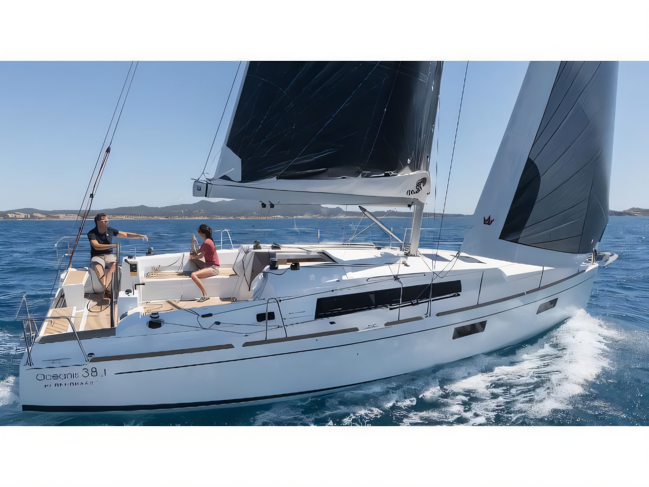 Exterior overview of Oceanis 38.1 sail boat for charter from Pula Tehnomont Marina Veruda in the Istria / Kvarner sailing area Croatia