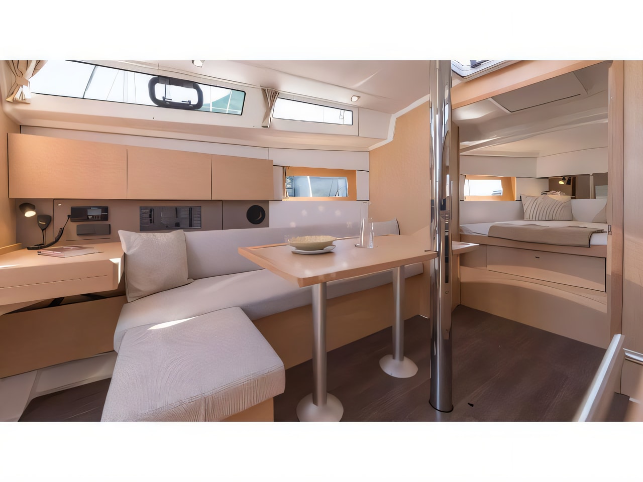 Layout of Oceanis 38.1 sail boat with 3 cabins Croatia yacht charter