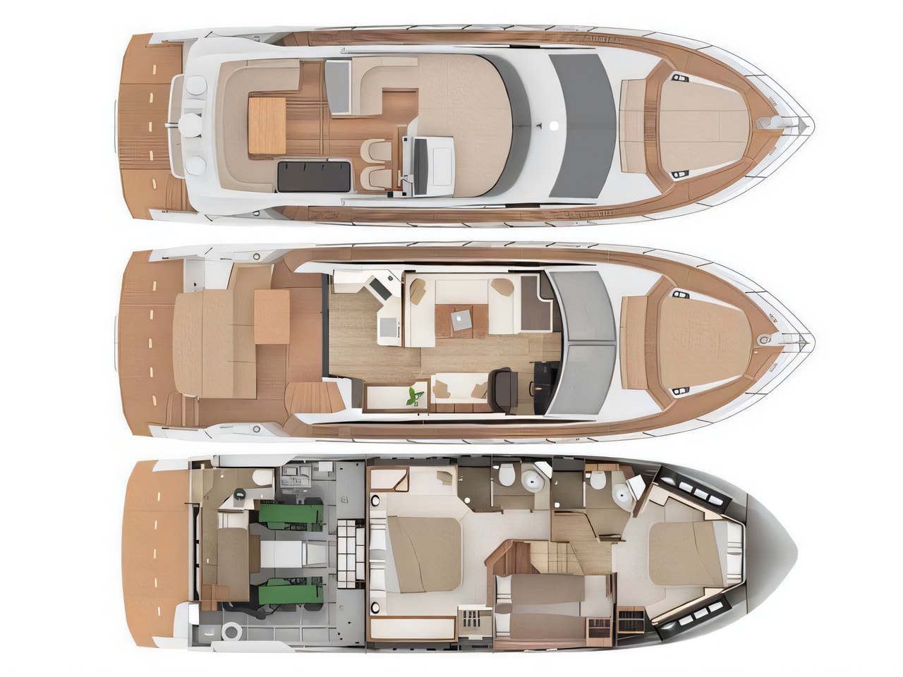 Interior of Absolute 50 Fly motoryacht with 4 cabins Croatia yacht charter