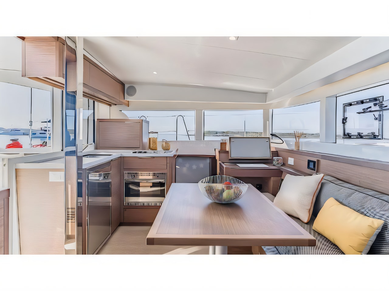 Layout of Lagoon 40 catamaran with 4 cabins Croatia yacht charter