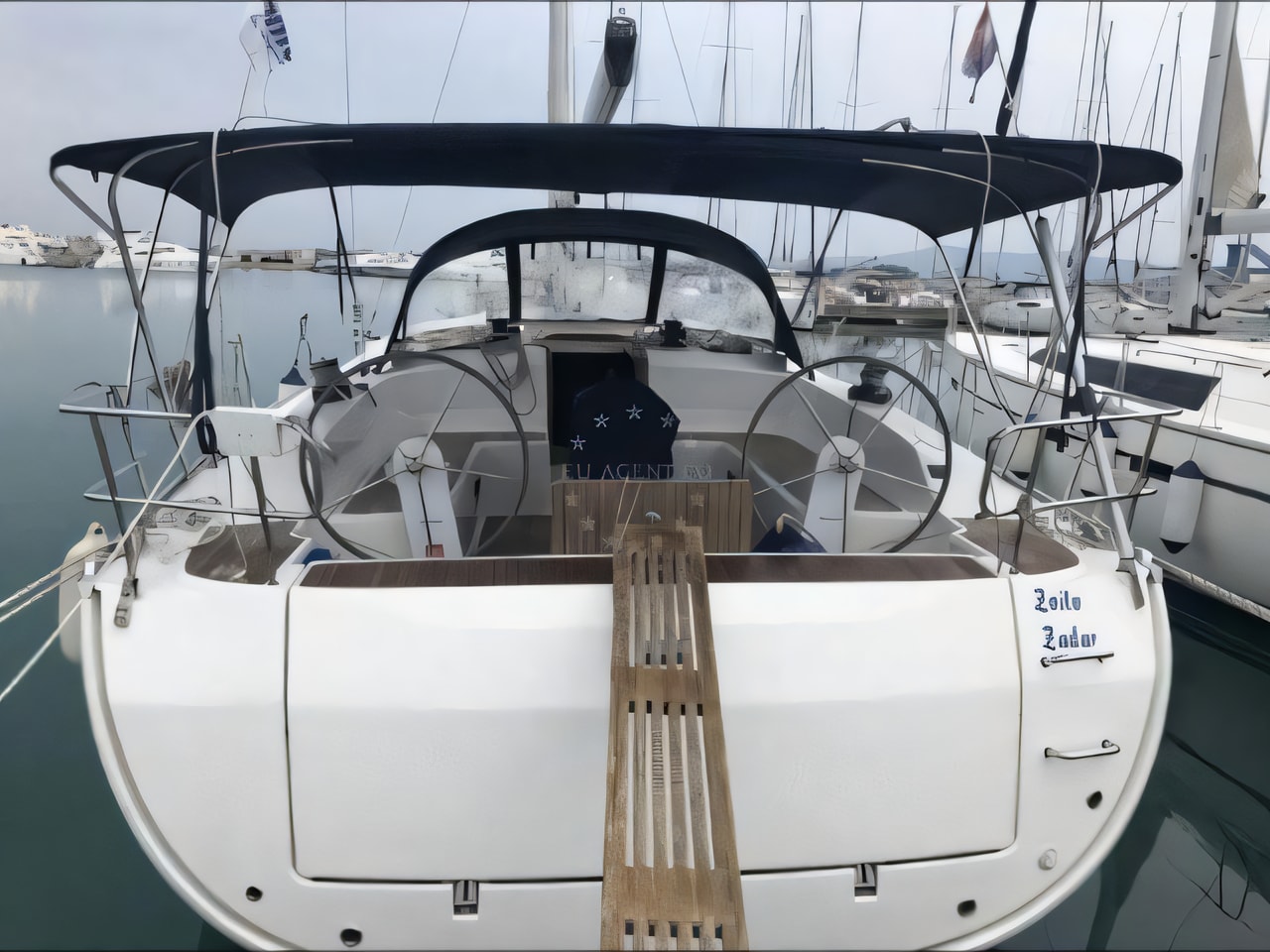 Exterior overview of Bavaria Cruiser 51 sail boat for charter from Sukosan Marina Dalmacija in the Zadar sailing area Croatia