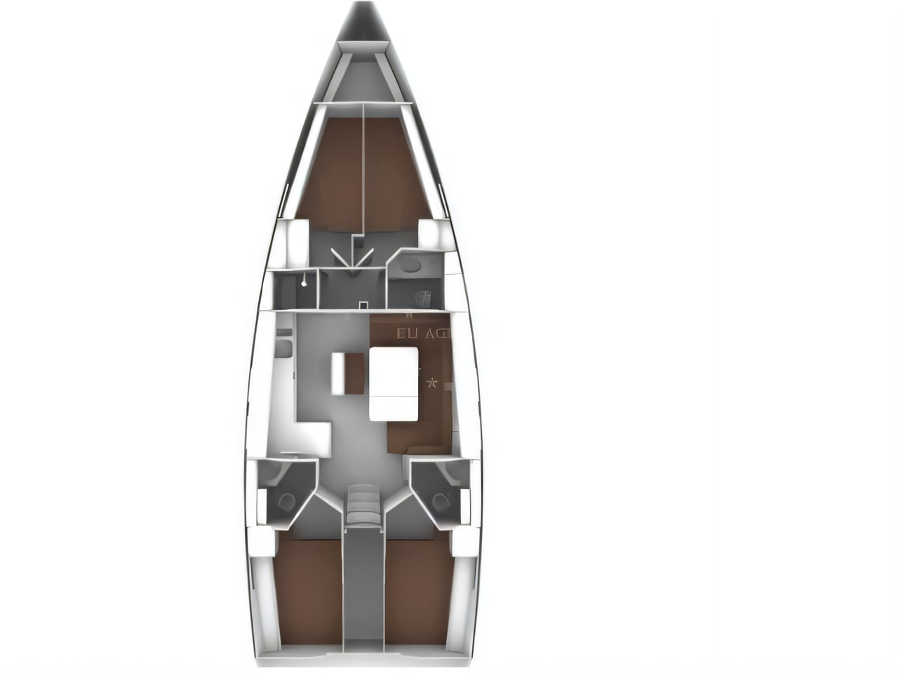 Interior of Bavaria Cruiser 46 sail boat with 4 cabins Croatia yacht charter