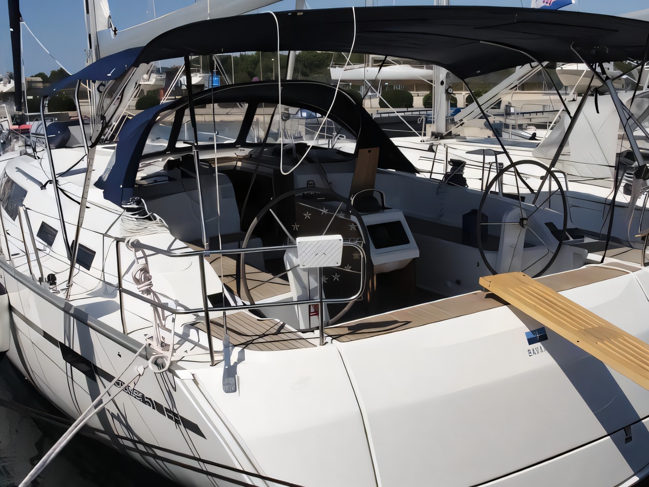 Exterior overview of Bavaria Cruiser 51 sail boat for charter from Pirovac in the Sibenik sailing area Croatia