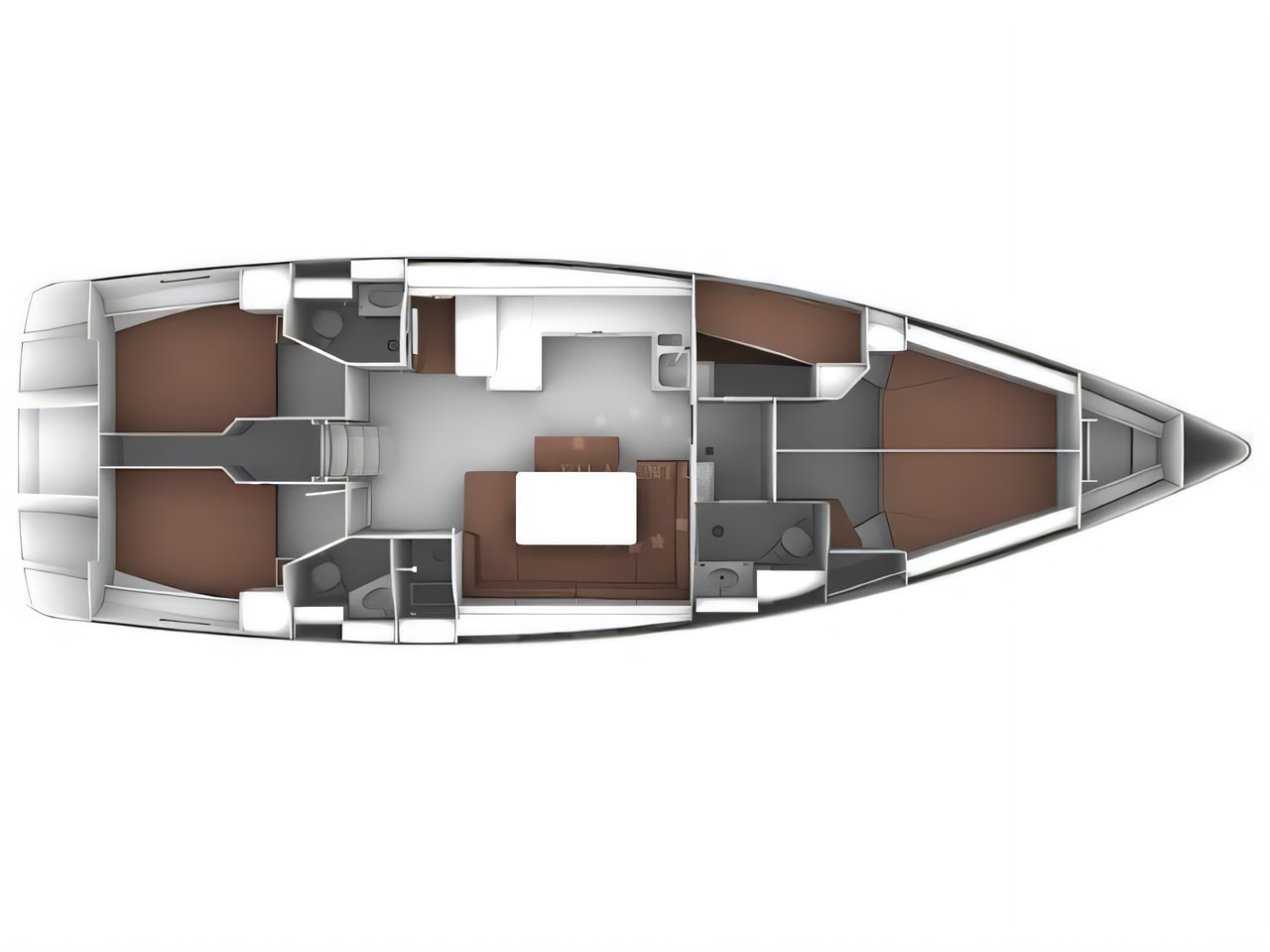 Interior of Bavaria Cruiser 51 sail boat with 5 cabins Croatia yacht charter