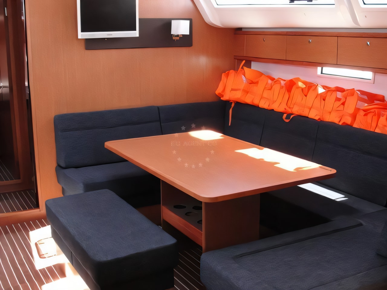 Layout of Bavaria Cruiser 51 sail boat with 5 cabins Croatia yacht charter