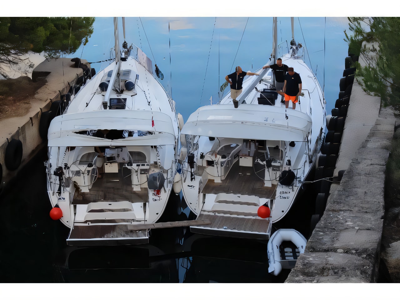 Exterior overview of Bavaria Cruiser 45 sail boat for charter from Sukosan Marina Dalmacija in the Zadar sailing area Croatia