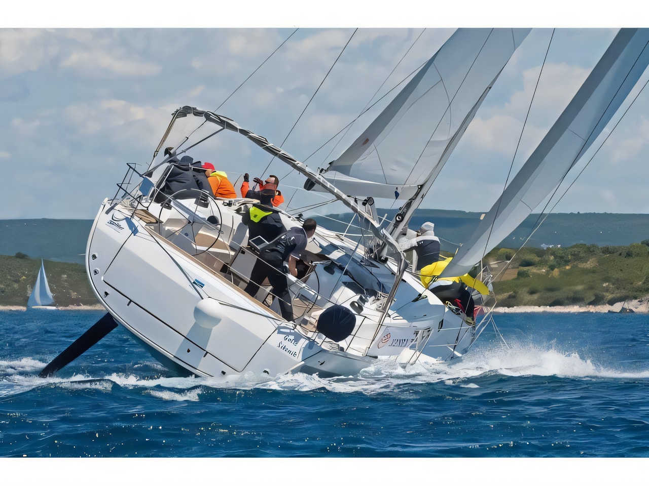 Exterior overview of Bavaria Cruiser 45 sail boat for charter from Sukosan Marina Dalmacija in the Zadar sailing area Croatia