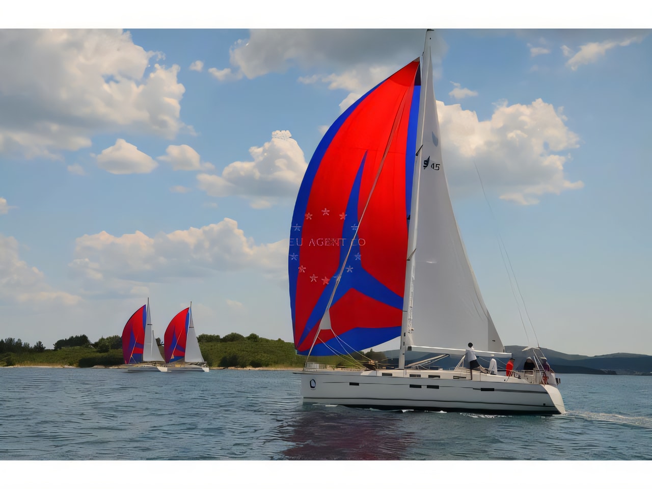 Exterior overview of Bavaria Cruiser 45 sail boat for charter from Sukosan Marina Dalmacija in the Zadar sailing area Croatia