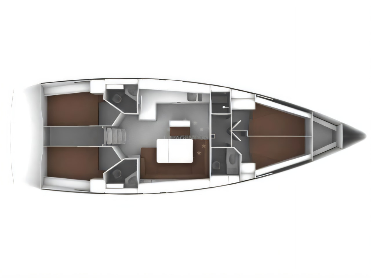 Interior of Bavaria Cruiser 46 sail boat with 4 cabins Croatia yacht charter