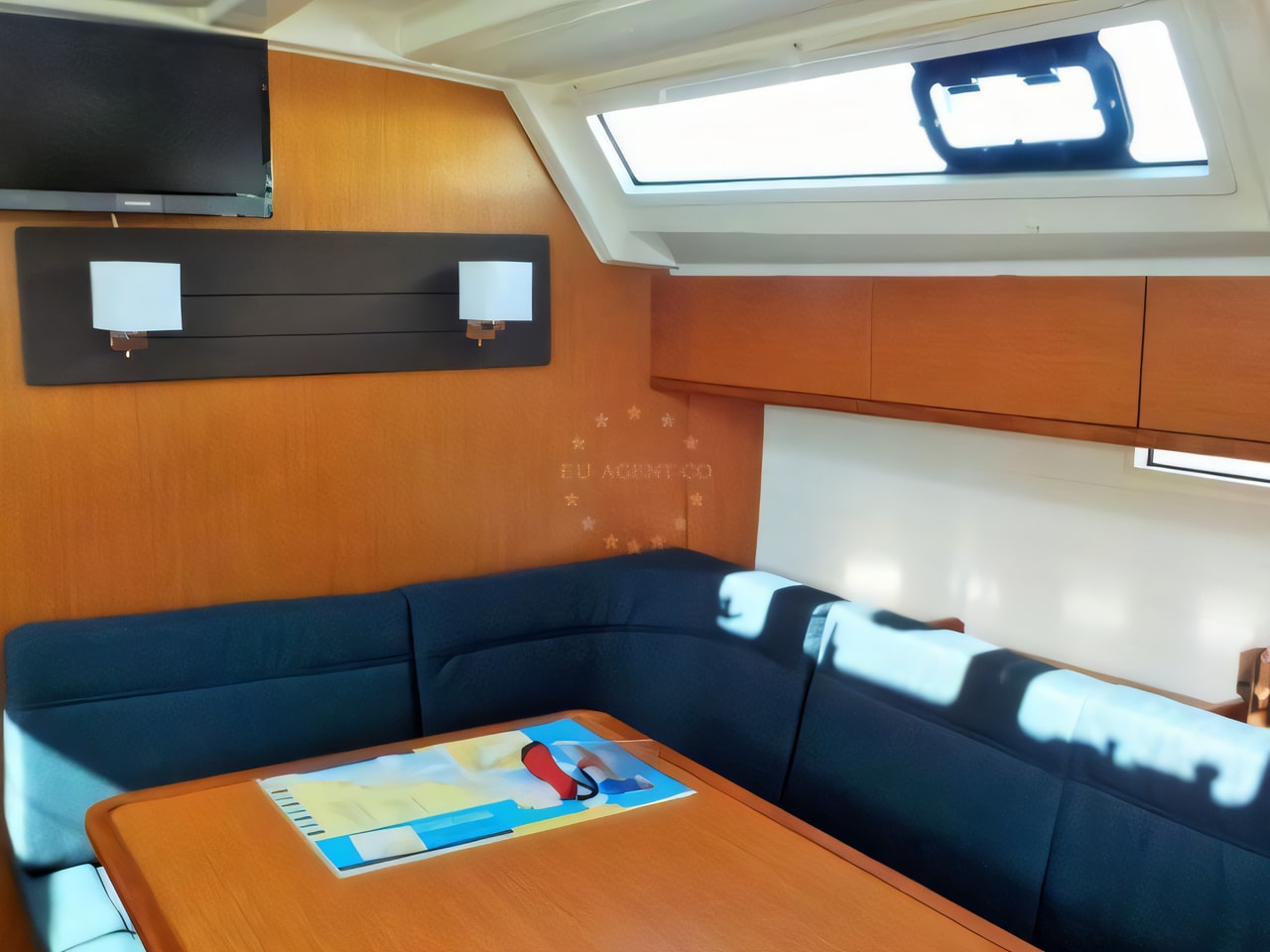 Layout of Bavaria Cruiser 46 sail boat with 4 cabins Croatia yacht charter
