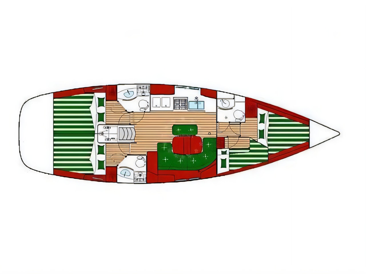 Interior of Oceanis 423 sail boat with 4 cabins Croatia yacht charter