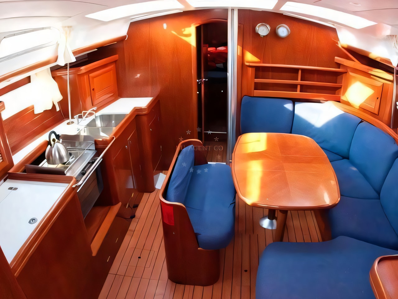 Layout of Oceanis 423 sail boat with 4 cabins Croatia yacht charter