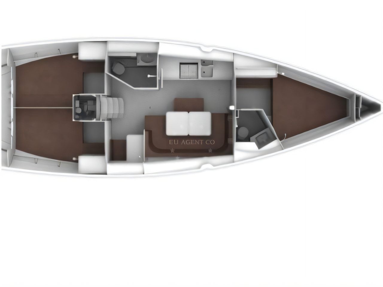 Interior of Bavaria Cruiser 41 sail boat with 3 cabins Croatia yacht charter
