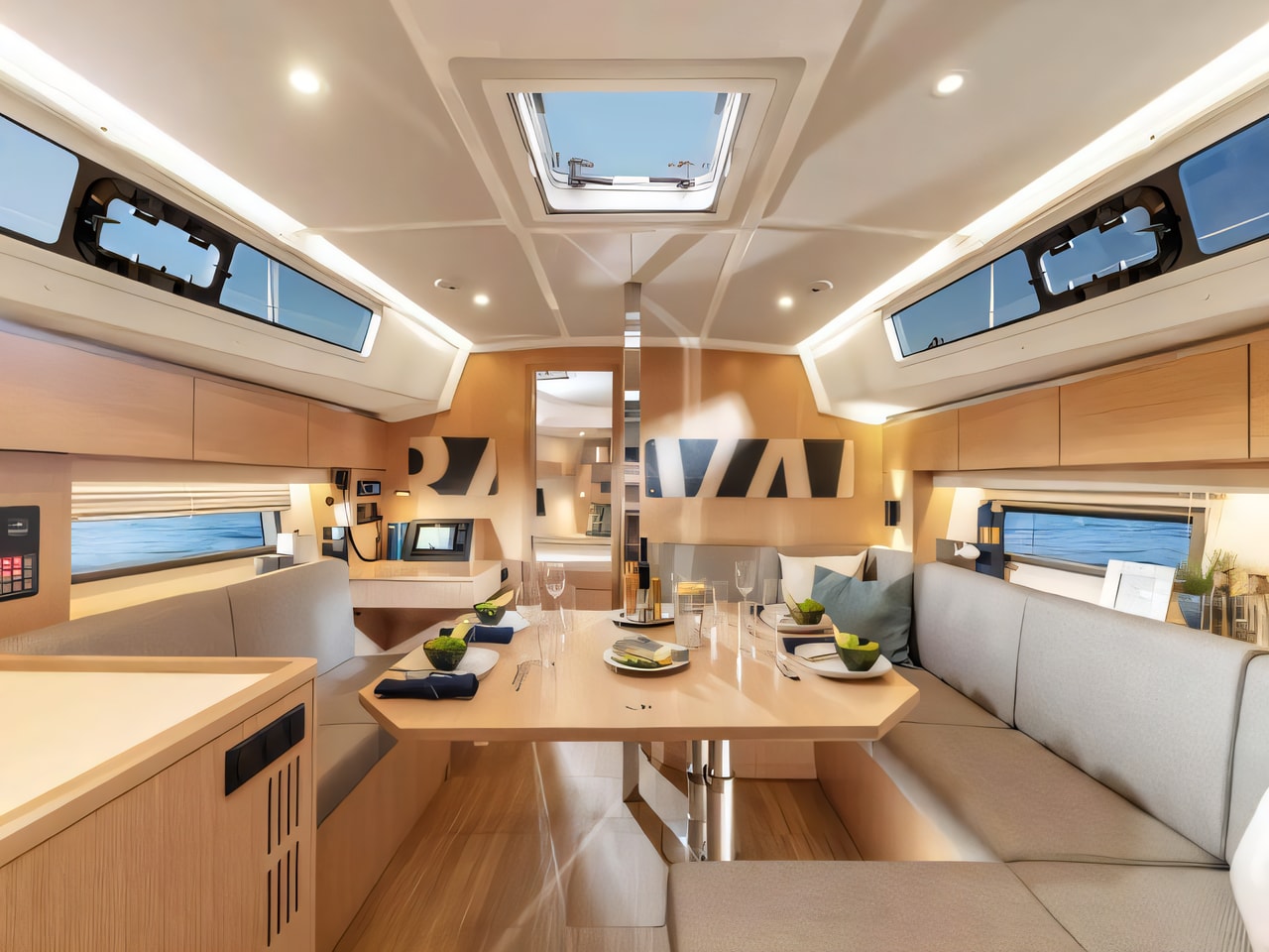 Layout of Bavaria C42 sail boat with 3 cabins Croatia yacht charter