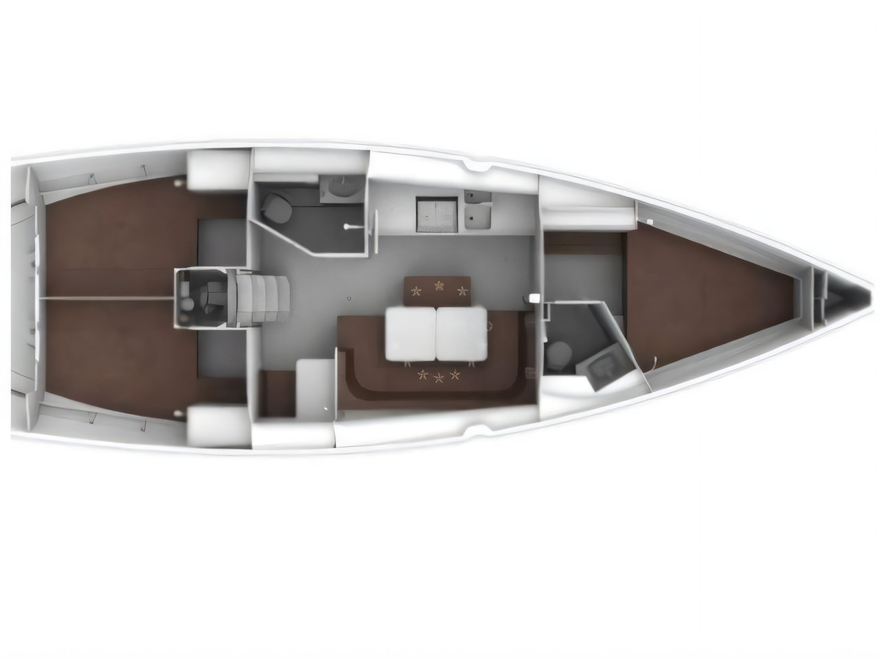 Interior of Bavaria Cruiser 41 sail boat with 3 cabins Croatia yacht charter