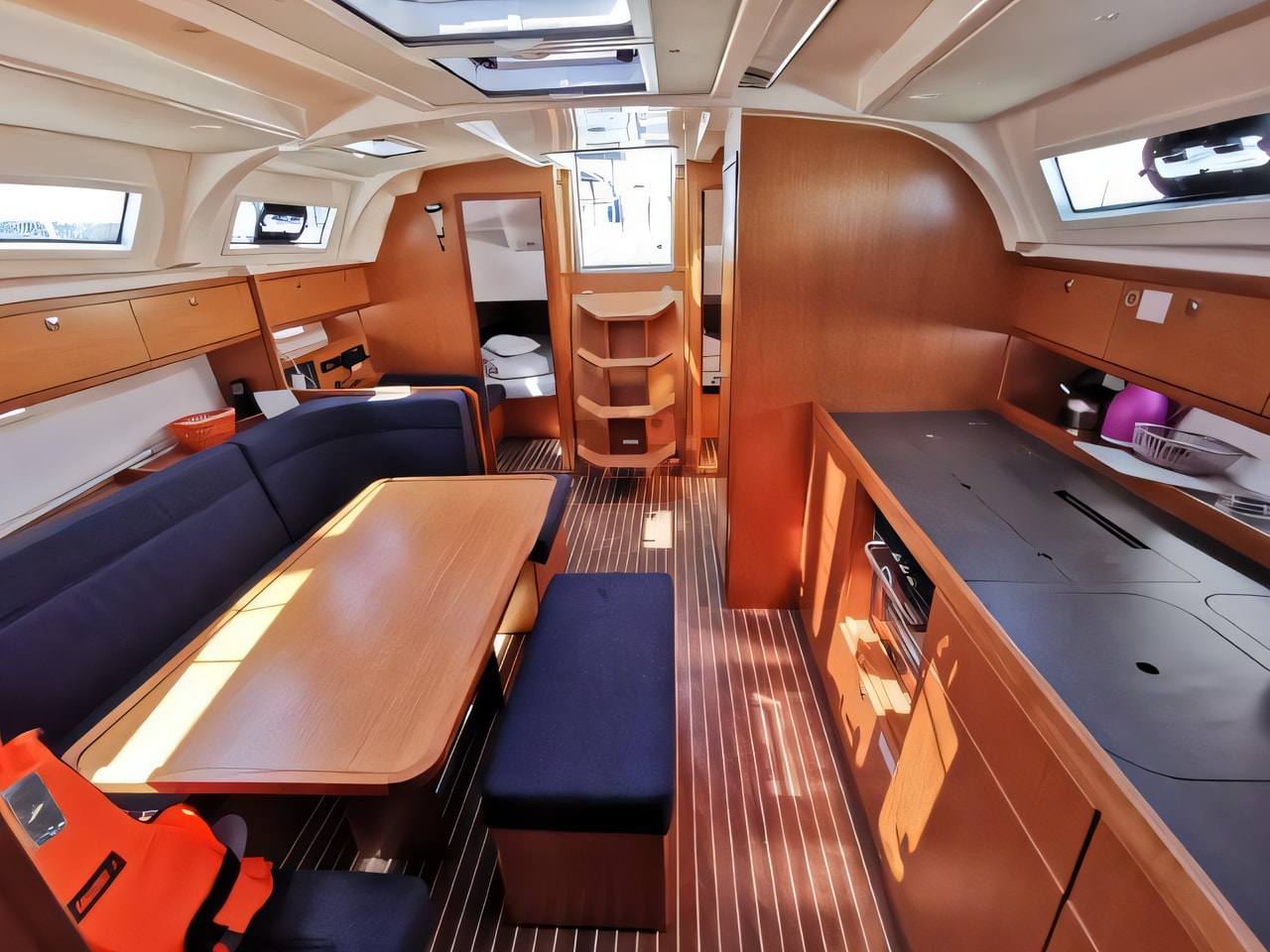 Layout of Bavaria Cruiser 41 sail boat with 3 cabins Croatia yacht charter