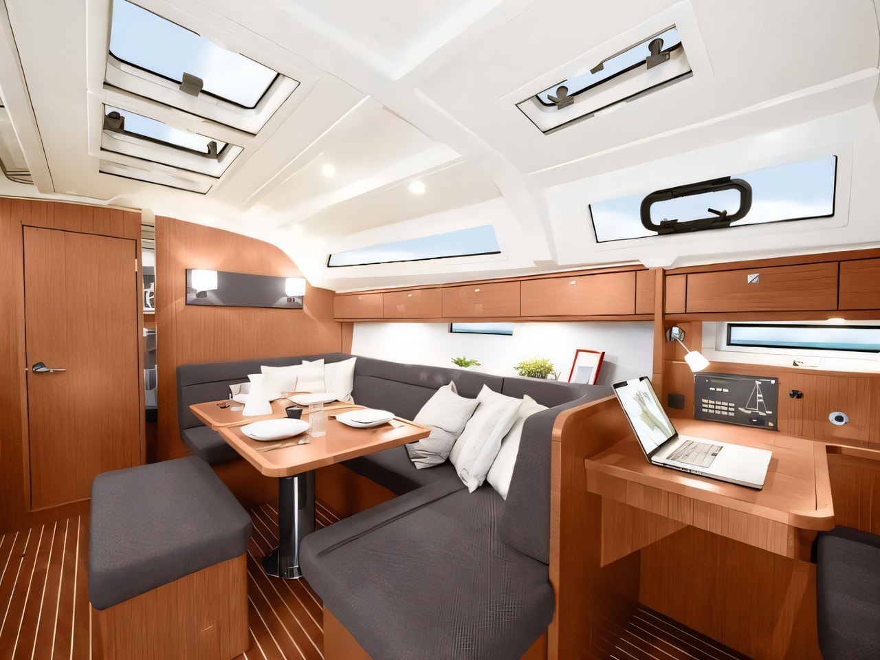 Layout of Bavaria Cruiser 41 sail boat with 3 cabins Croatia yacht charter