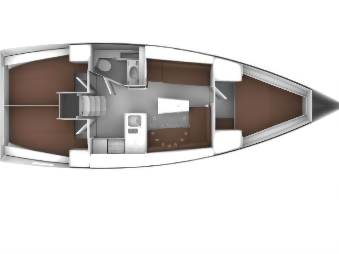 Interior of Bavaria Cruiser 37 sail boat with 3 cabins Croatia yacht charter