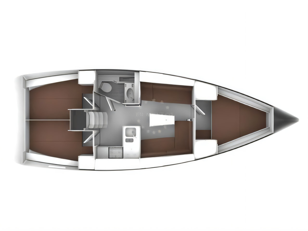 Interior of Bavaria Cruiser 37 sail boat with 3 cabins Croatia yacht charter