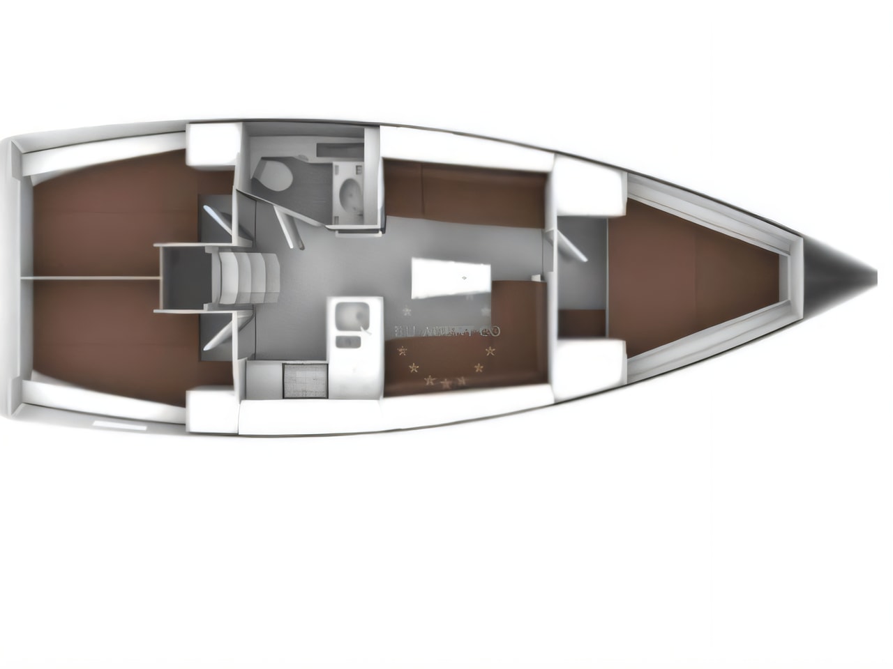 Interior of Bavaria Cruiser 37 sail boat with 3 cabins Croatia yacht charter