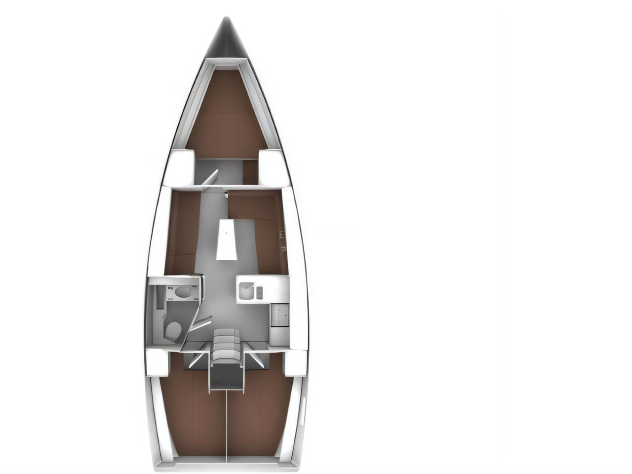 Interior of Bavaria Cruiser 37 sail boat with 3 cabins Croatia yacht charter