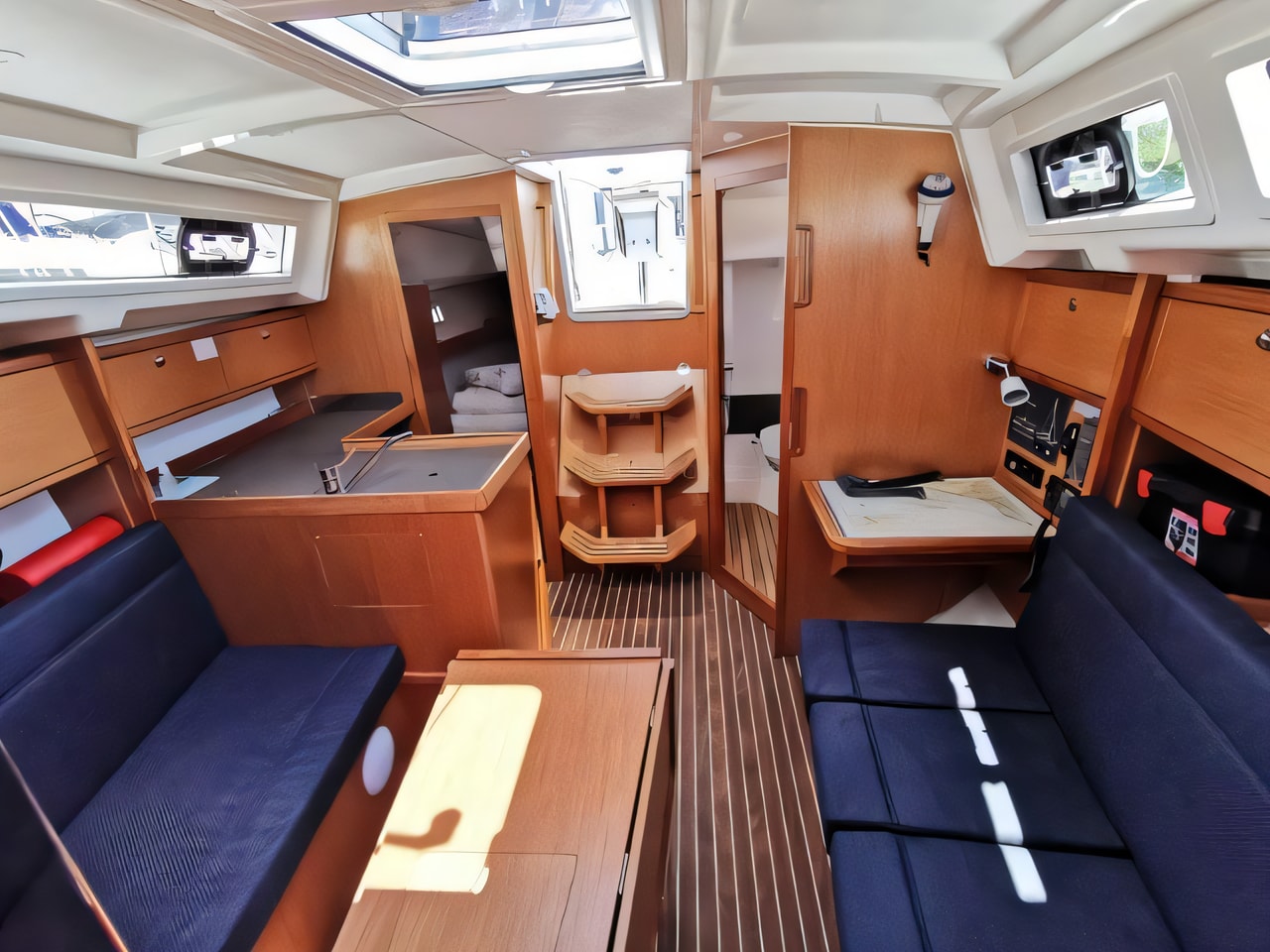 Layout of Bavaria Cruiser 34 sail boat with 2 cabins Croatia yacht charter
