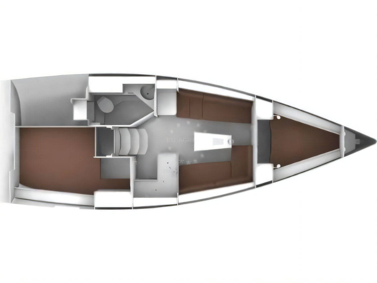 Interior of Bavaria Cruiser 34 sail boat with 2 cabins Croatia yacht charter