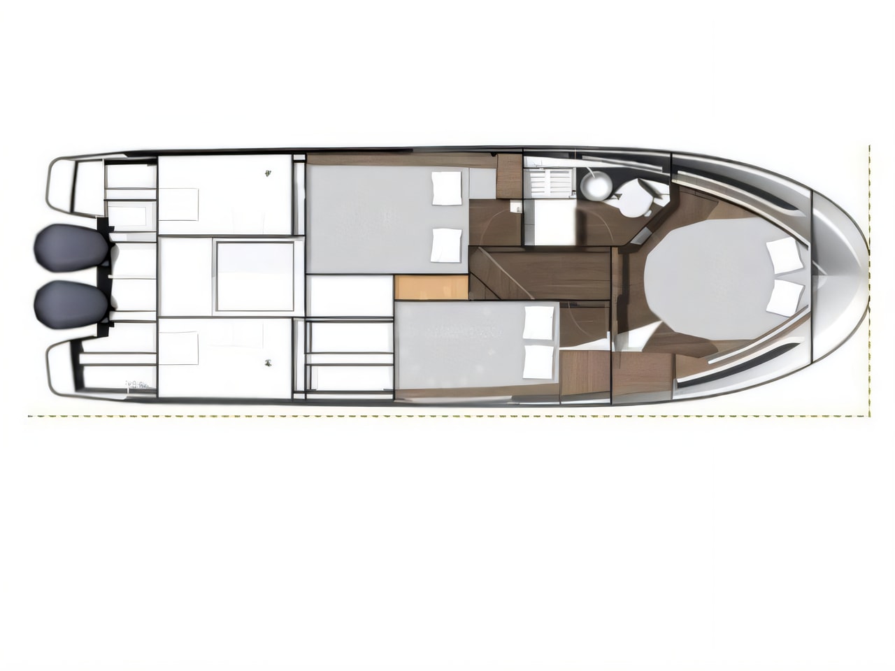 Interior of Merry Fisher 1095 FLY motor boat with 3 cabins Croatia yacht charter